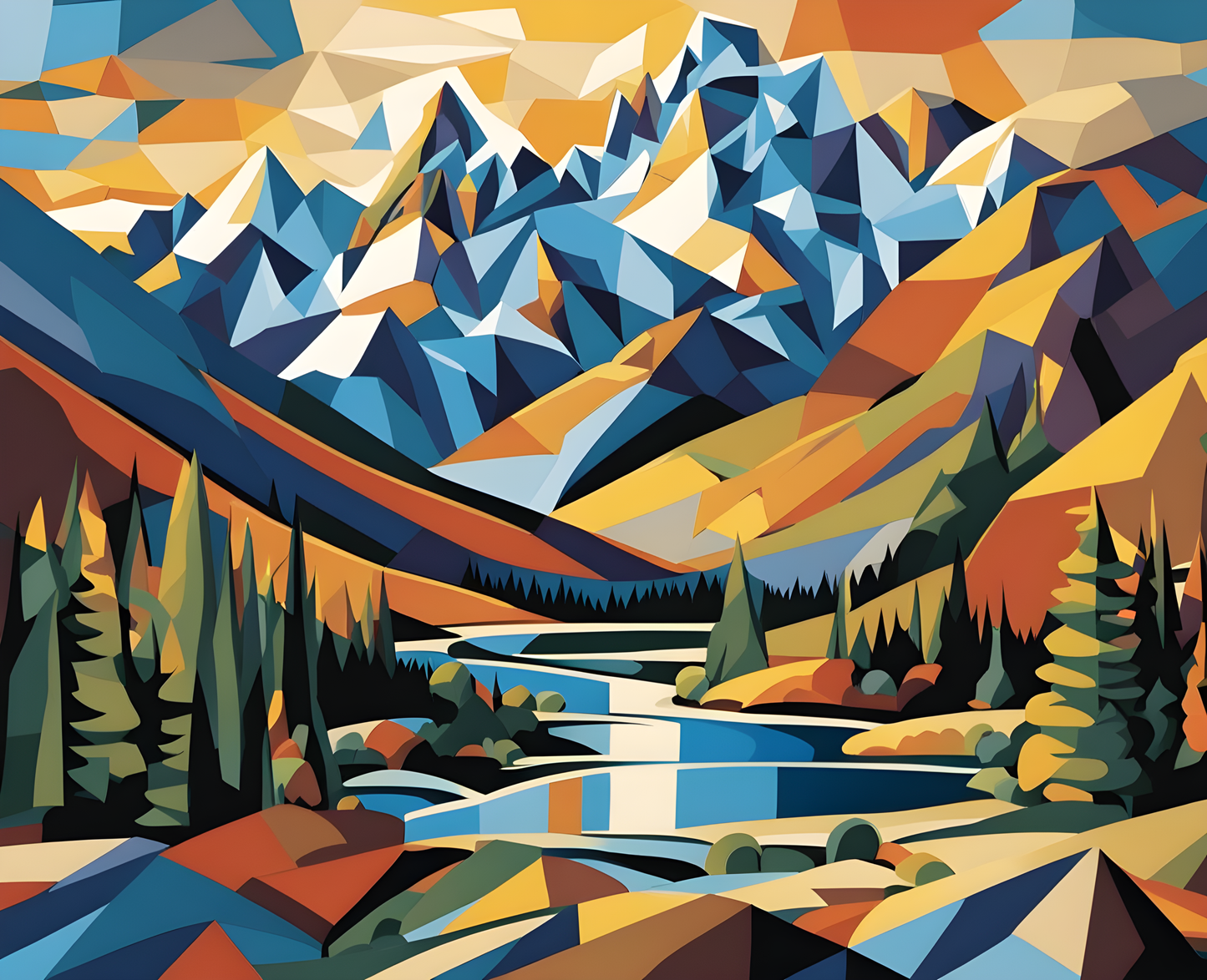 Canada Great Places (41) - Mountain Majesty, Canadian Rockies - Van-Go Paint-By-Number Kit