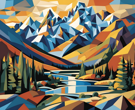 Canada Great Places (41) - Mountain Majesty, Canadian Rockies - Van-Go Paint-By-Number Kit