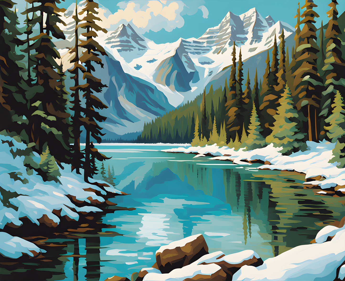 Canada Great Places (75) - Glacial Beauty, Lake Louise - Van-Go Paint-By-Number Kit