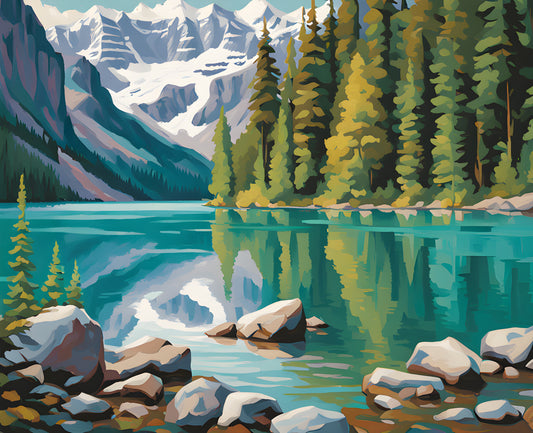 Canada Great Places (50) - Glacial Beauty, Lake Louise - Van-Go Paint-By-Number Kit