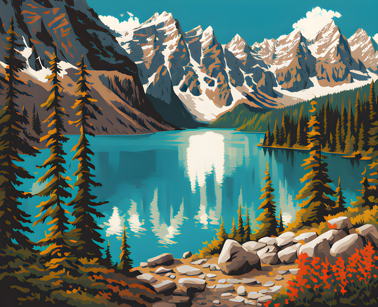 Canada Great Places (77) - Mountain Magic, Moraine Lake - Van-Go Paint-By-Number Kit