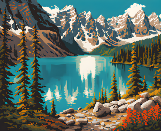 Canada Great Places (77) - Mountain Magic, Moraine Lake - Van-Go Paint-By-Number Kit