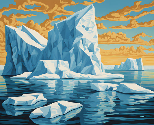 Canada Great Places (66) - Arctic Majesty, Newfoundland's Icebergs - Van-Go Paint-By-Number Kit