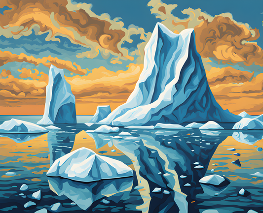 Canada Great Places (67) - Arctic Majesty, Newfoundland's Icebergs - Van-Go Paint-By-Number Kit