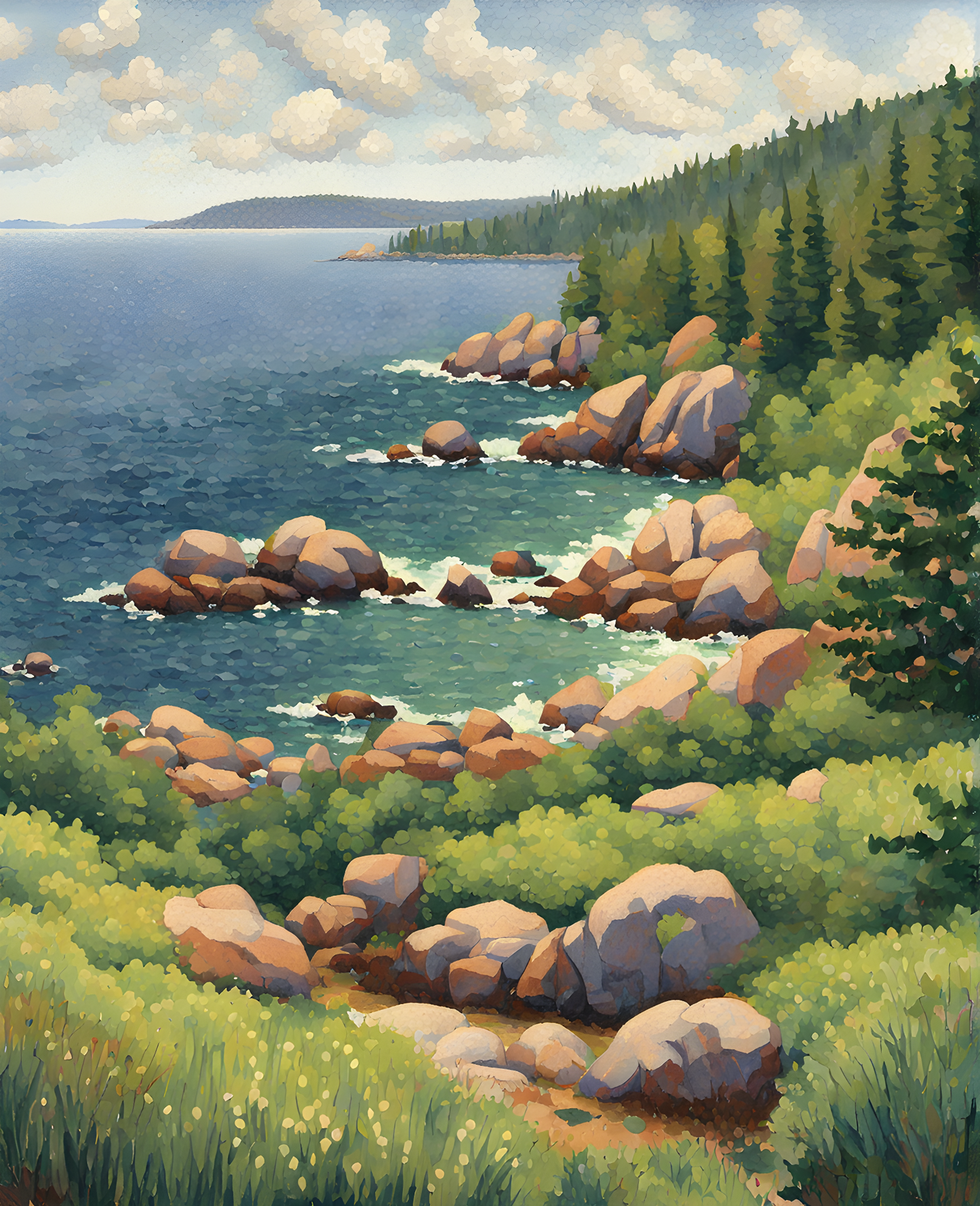 USA Great Places (271) - Acadia National Park, Maine - Van-Go Paint-By-Number Kit