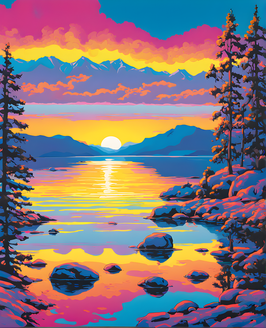 USA Great Places (267) - Lake Tahoe, California, Nevada - Van-Go Paint-By-Number Kit