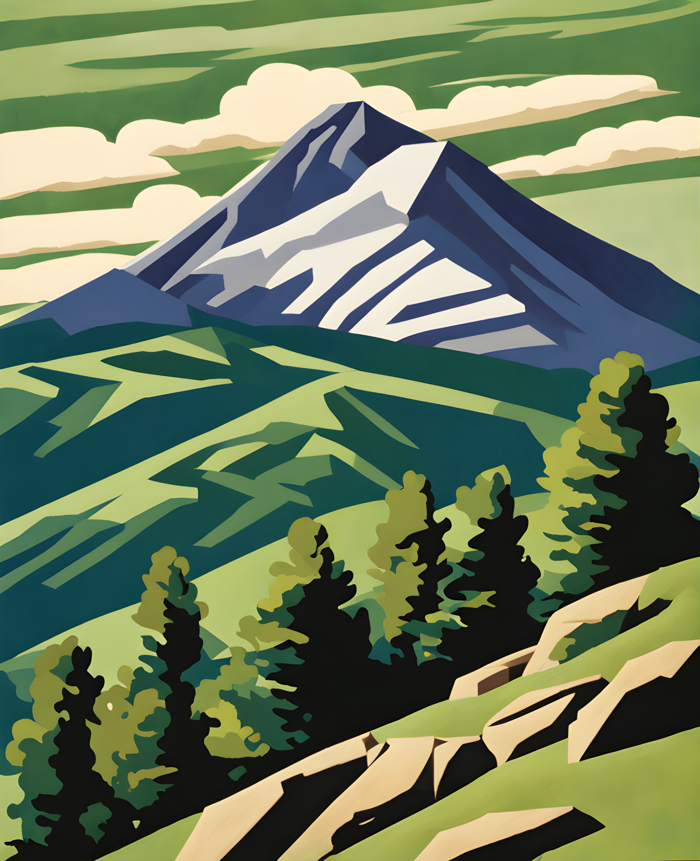 USA Great Places (269) - Mount Washington, New Hampshire - Van-Go Paint-By-Number Kit