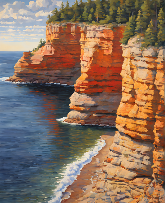 USA Great Places (265) - Pictured Rocks National Lakeshore, Michigan - Van-Go Paint-By-Number Kit