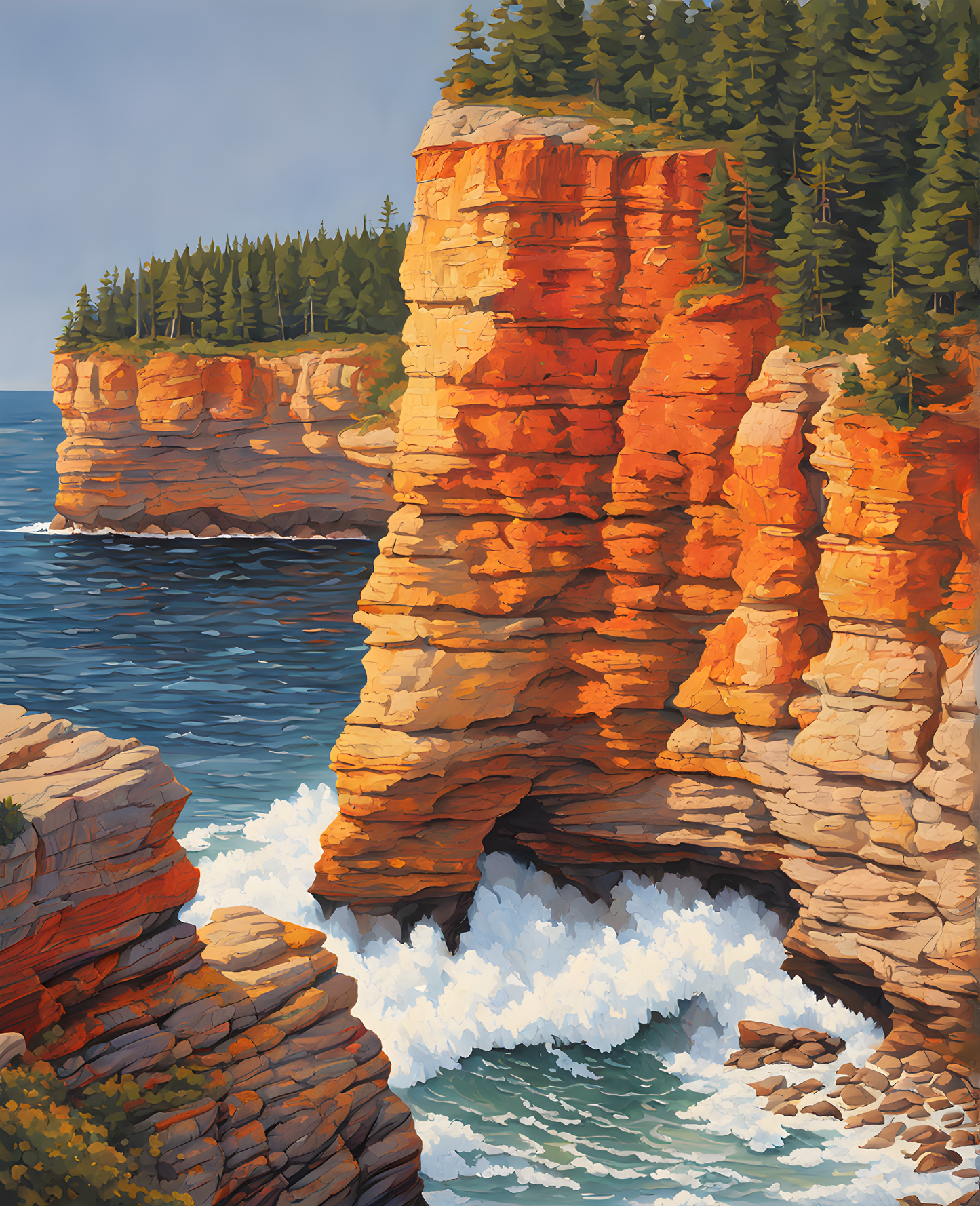 USA Great Places (264) - Pictured Rocks National Lakeshore, Michigan - Van-Go Paint-By-Number Kit