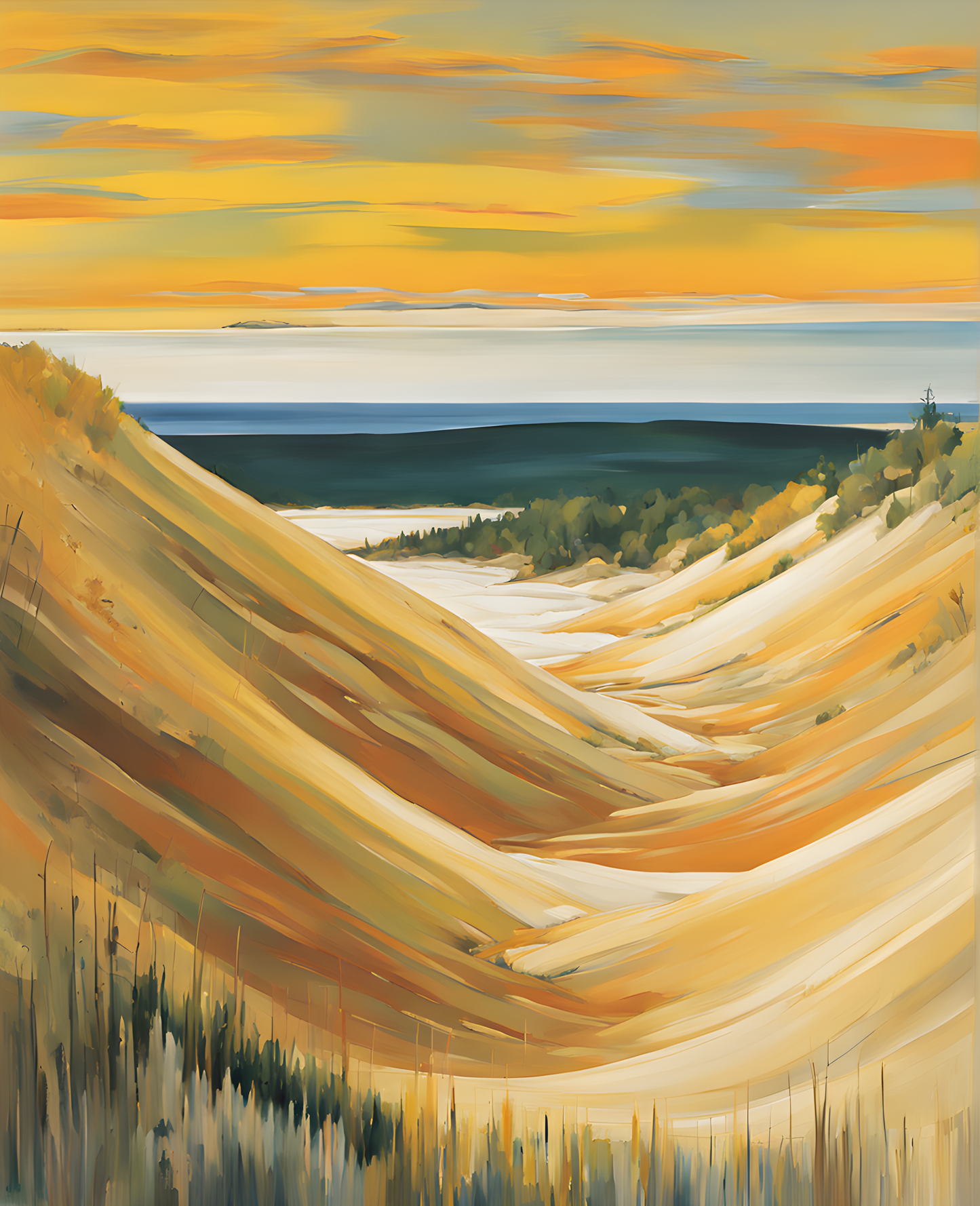 USA Great Places (260) - Sleeping Bear Dunes, Michigan- Van-Go Paint-By-Number Kit