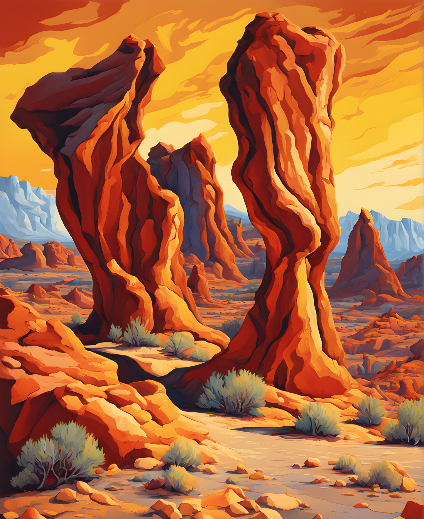 USA Great Places (263) - Valley of Fire State Park, Nevada - Van-Go Paint-By-Number Kit