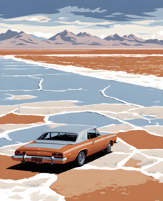 USA Great Places (237) - Bonneville Salt Flats, Utah - Van-Go Paint-By-Number Kit