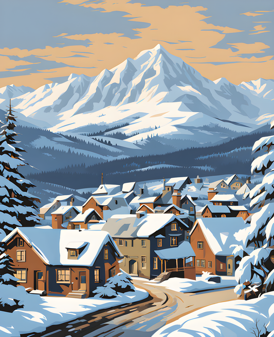 USA Great Places (200) - Winter Wonderland, Breckenridge, CO - Van-Go Paint-By-Number Kit