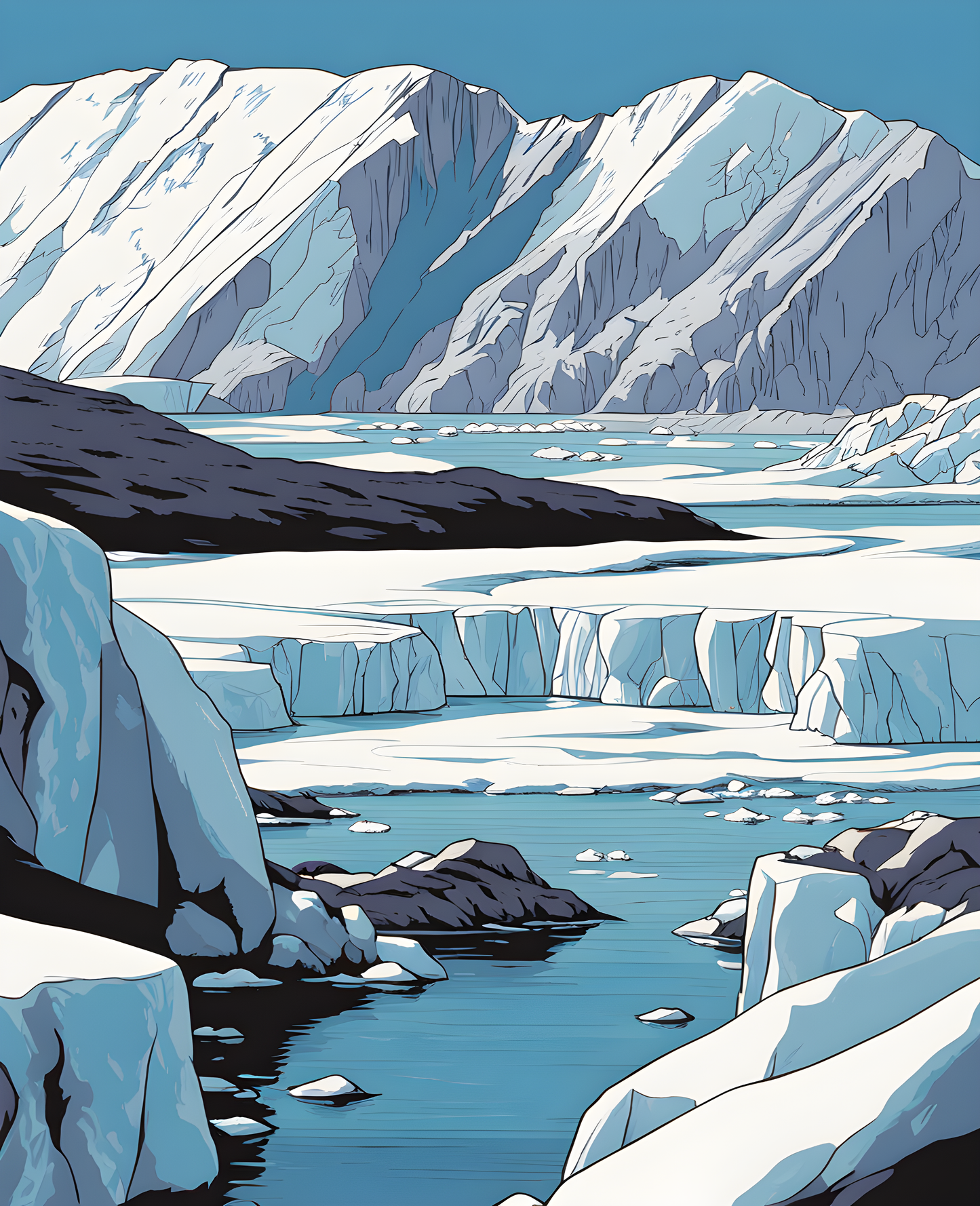 Canada Great Places (88) - Arctic Adventure, Auyuittuq National Park, Nunavut - Van-Go Paint-By-Number Kit