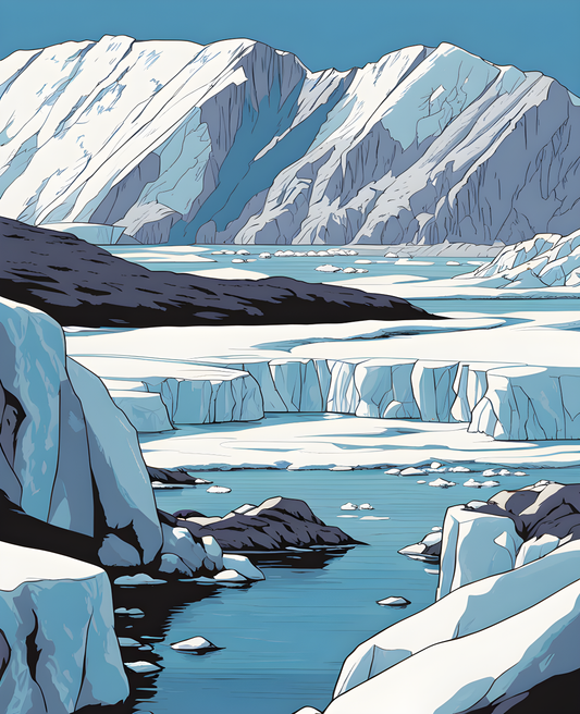 Canada Great Places (88) - Arctic Adventure, Auyuittuq National Park, Nunavut - Van-Go Paint-By-Number Kit