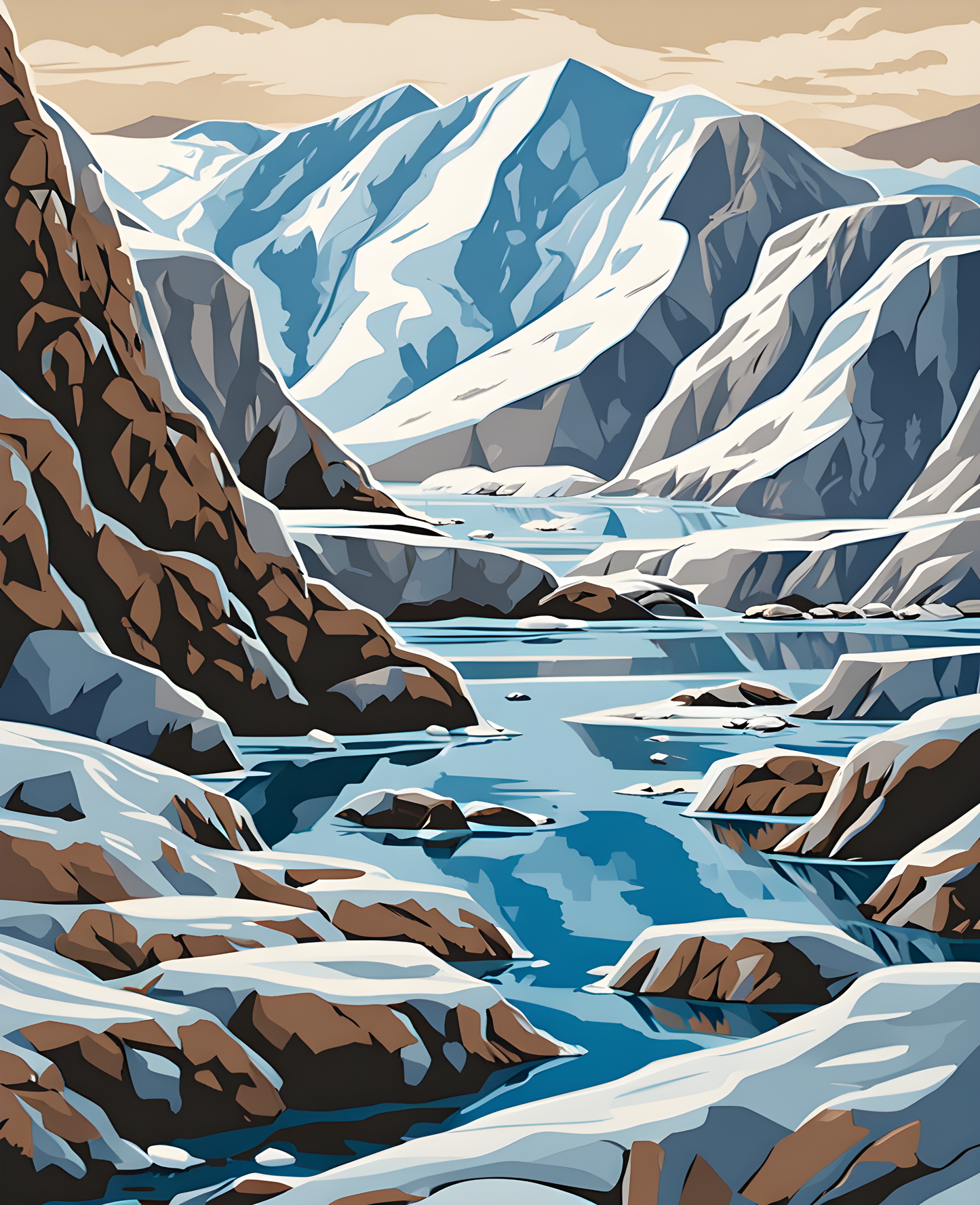 Canada Great Places (86) - Arctic Beauty, Auyuittuq National Park, Nunavut - Van-Go Paint-By-Number Kit