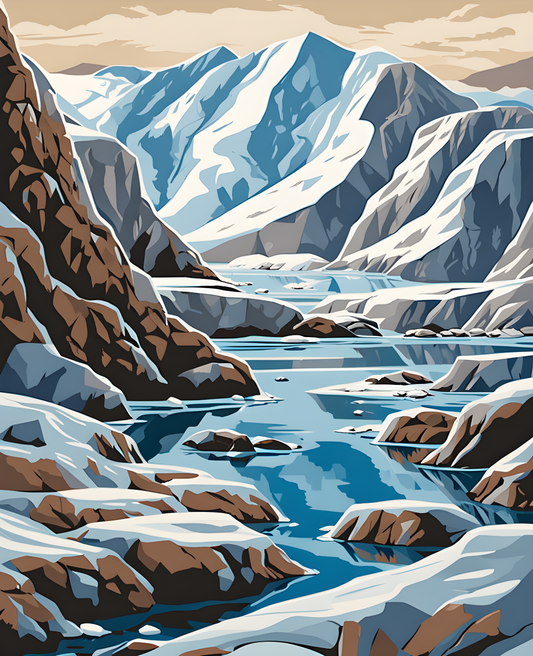 Canada Great Places (86) - Arctic Beauty, Auyuittuq National Park, Nunavut - Van-Go Paint-By-Number Kit