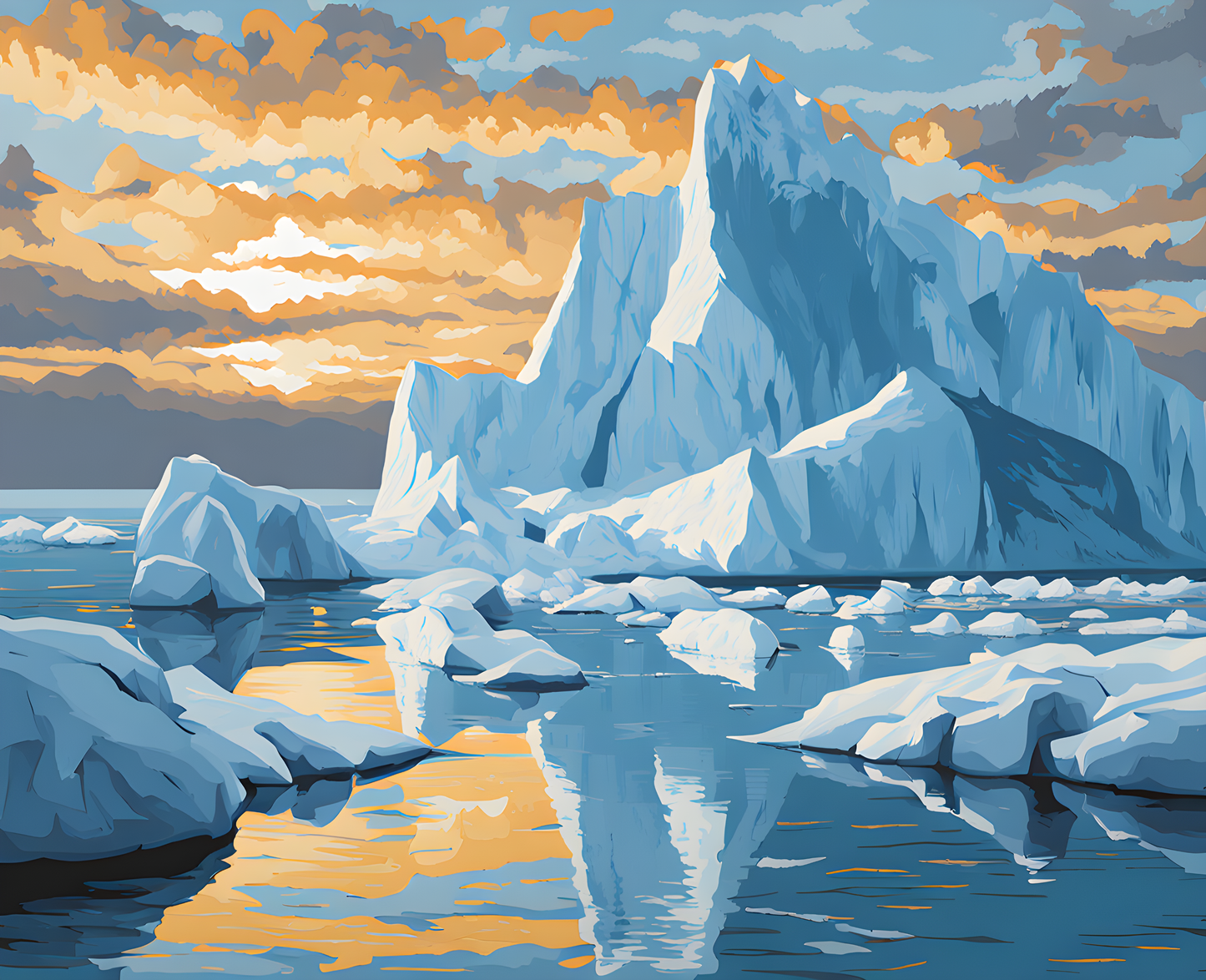 Canada Great Places (19) - Arctic Iceberg, Auyuittuq National Park - Van-Go Paint-By-Number Kit