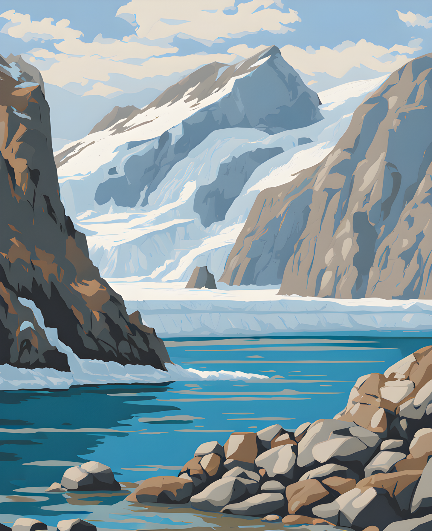 Canada Great Places (17) - Arctic Coastline, Auyuittuq Sirmilik National Park Reserve - Van-Go Paint-By-Number Kit