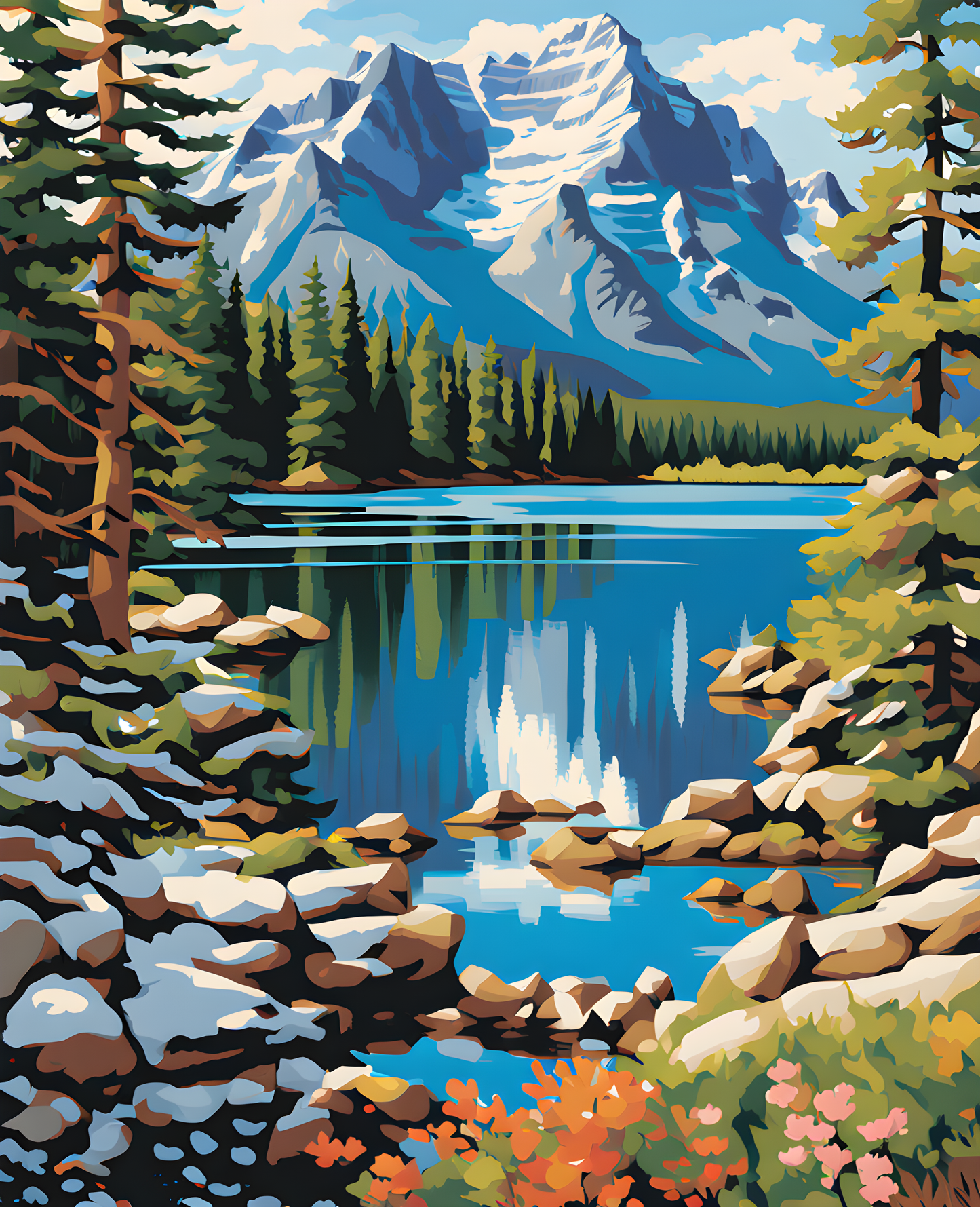 Canada Great Places (38) - Mountain Majesty, Banff National Park - Van-Go Paint-By-Number Kit