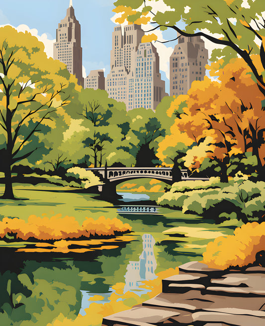 USA Great Places (148) - Central Park, NY - Van-Go Paint-By-Number Kit