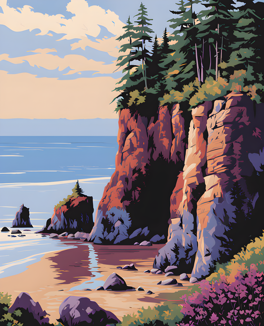 Canada Great Places (83) - Coastal Serenity, Bay of Fundy, New Brunswick - Van-Go Paint-By-Number Kit