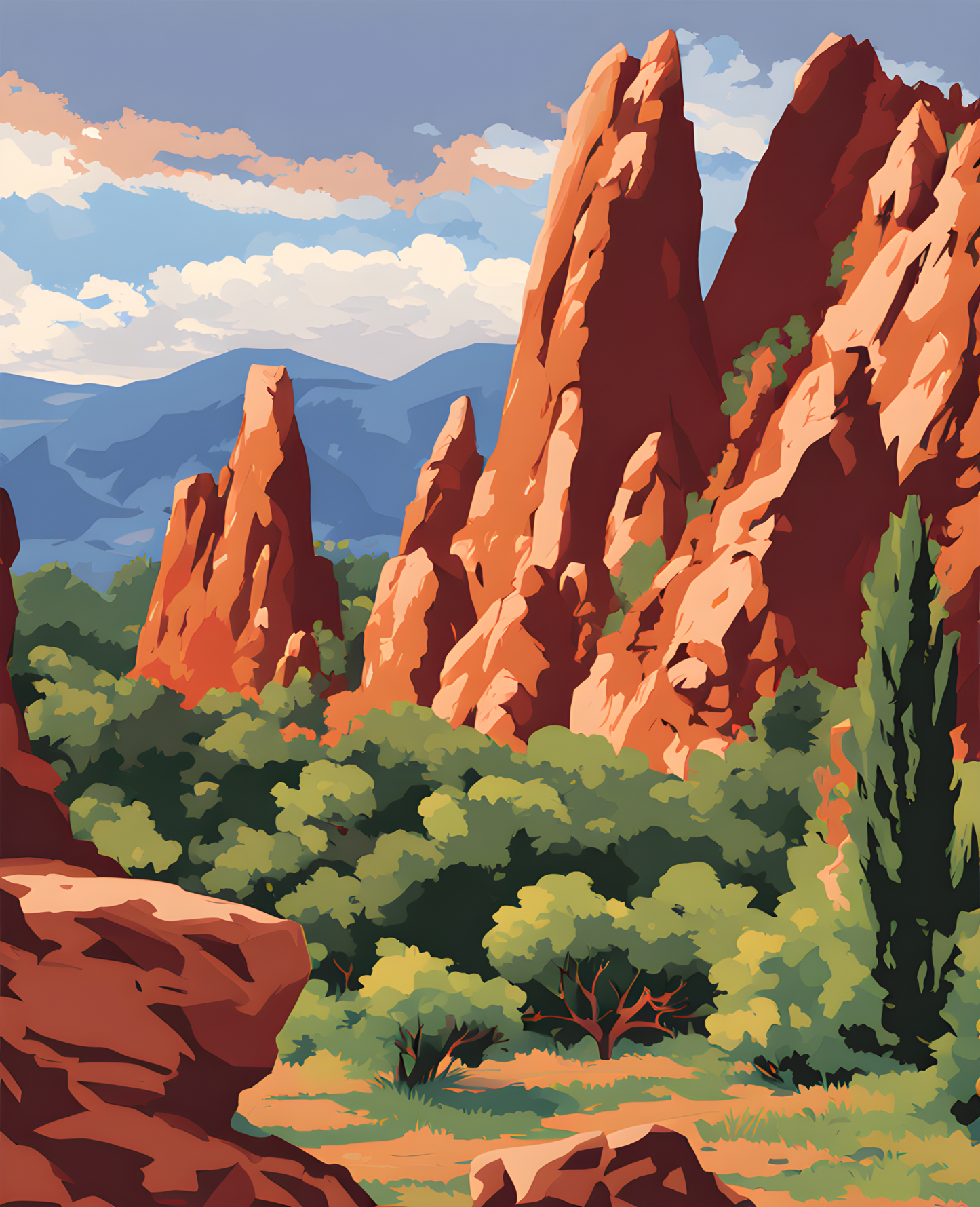 USA Great Places (233) - Garden of the Gods, Colorado Springs, CO - Van-Go Paint-By-Number Kit
