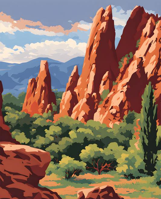 USA Great Places (233) - Garden of the Gods, Colorado Springs, CO - Van-Go Paint-By-Number Kit