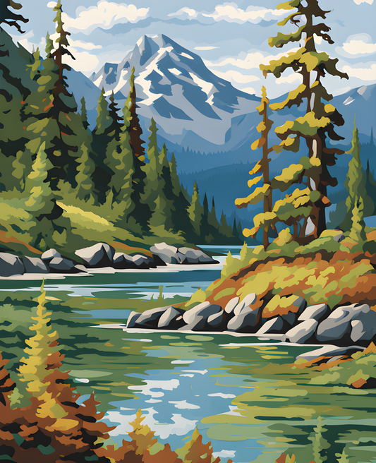 Canada Great Places (46) - Volcanic Wilderness, Garibaldi Provincial Park - Van-Go Paint-By-Number Kit