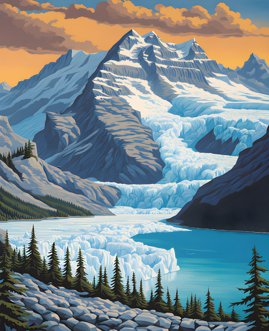 Canada Great Places (109) - Glacier Grandeur, BC Icefield, Alberta - Van-Go Paint-By-Number Kit