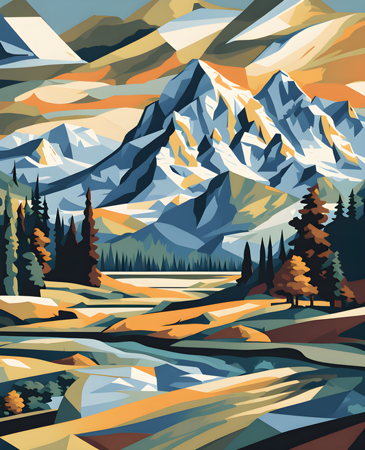 Canada Great Places (30) - Glacier Mount Robson - Van-Go Paint-By-Number Kit