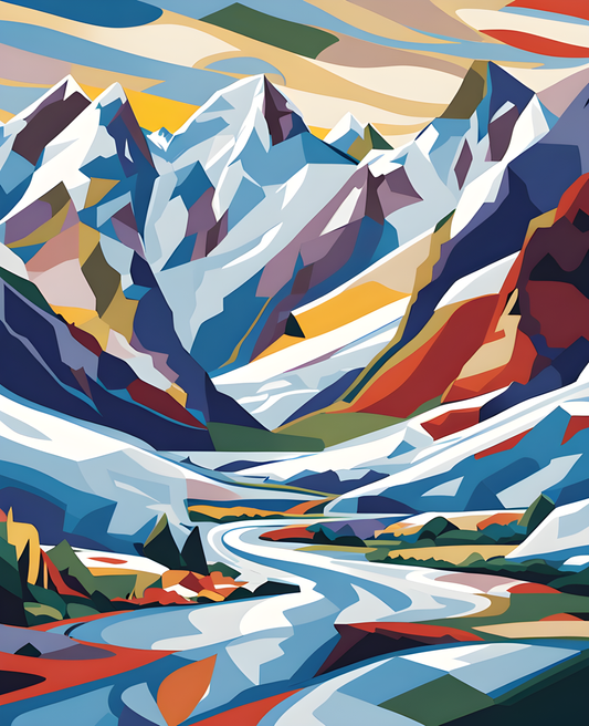 Canada Great Places (29) - Ice Fields and Peaks, Glacier National Park - Van-Go Paint-By-Number Kit