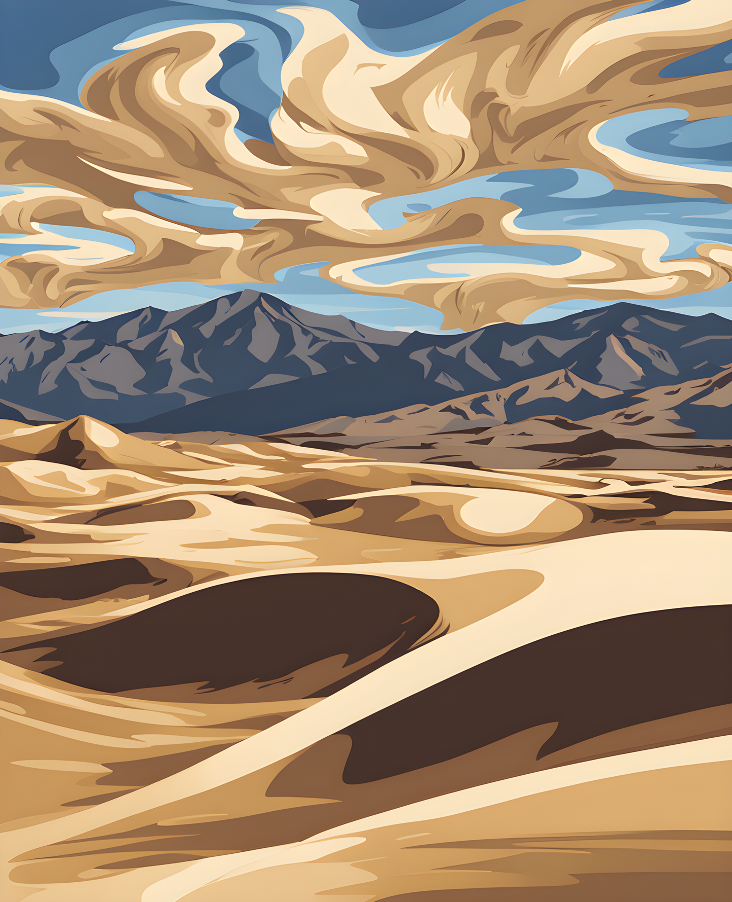 USA Great Places (251) - Great Sand Dunes National Park, CO - Van-Go Paint-By-Number Kit