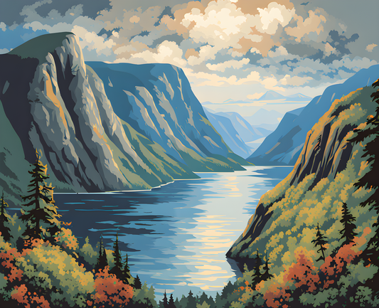 Canada Great Places (9) - Fjord Fantasy, Gros Morne National Park - Van-Go Paint-By-Number Kit
