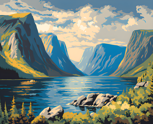 Canada Great Places (8) - Fjord Fantasy, Gros Morne National Park - Van-Go Paint-By-Number Kit