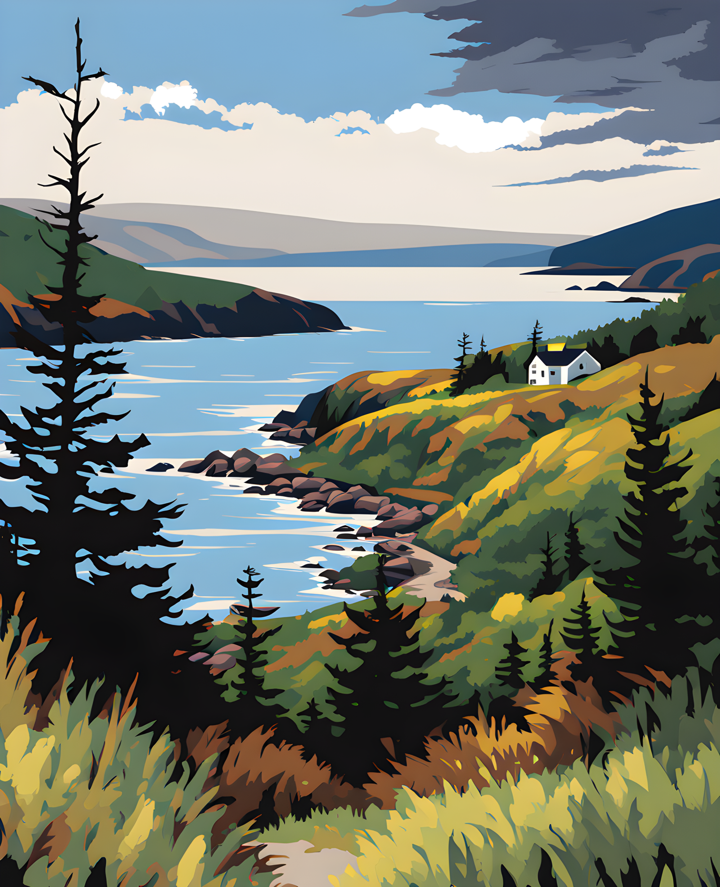 Canada Great Places (106) - Highland Vibes, Cape Breton Highlands National Park, Nova Scotia - Van-Go Paint-By-Number Kit
