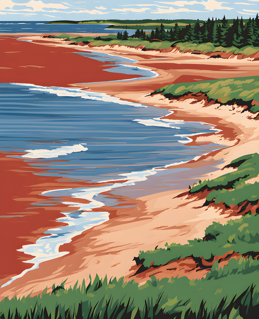 Canada Great Places (108) - Island Serenity, Prince Edward Island National Park, PEI - Van-Go Paint-By-Number Kit