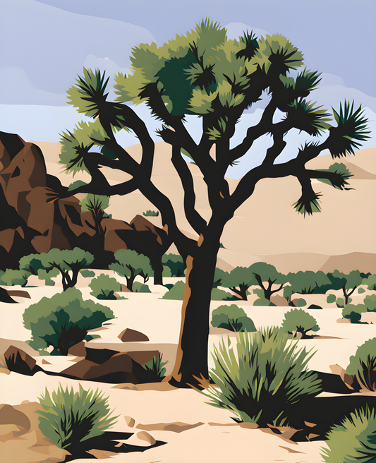 USA Great Places (157) - Joshua Tree National Park, CA - Van-Go Paint-By-Number Kit