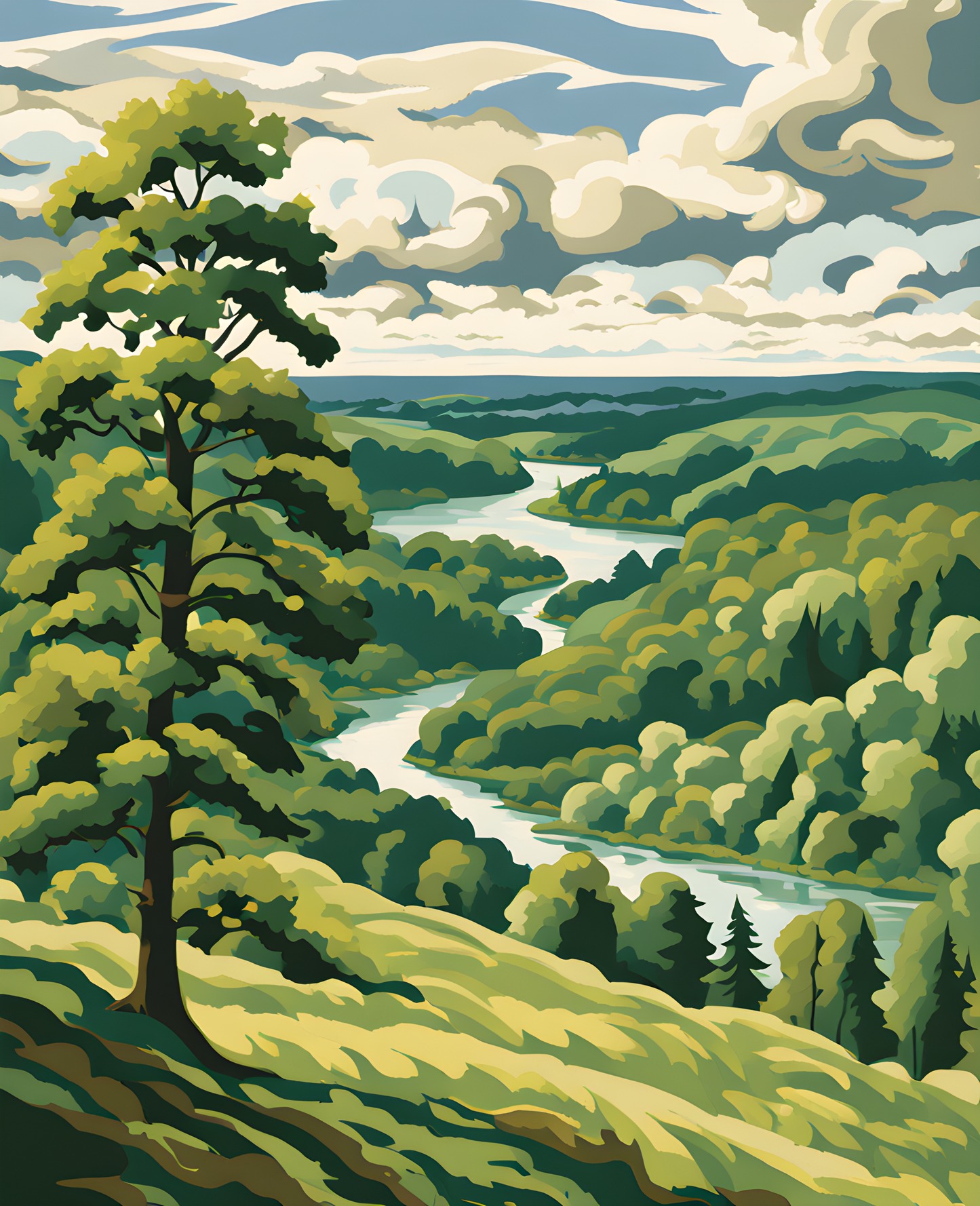 USA Great Places (166) - Kettle Moraine State Forest, Wisconsin - Van-Go Paint-By-Number Kit