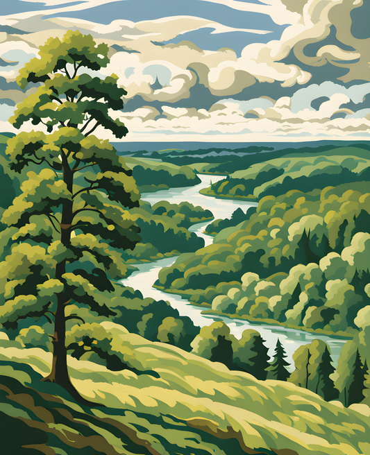 USA Great Places (166) - Kettle Moraine State Forest, Wisconsin - Van-Go Paint-By-Number Kit