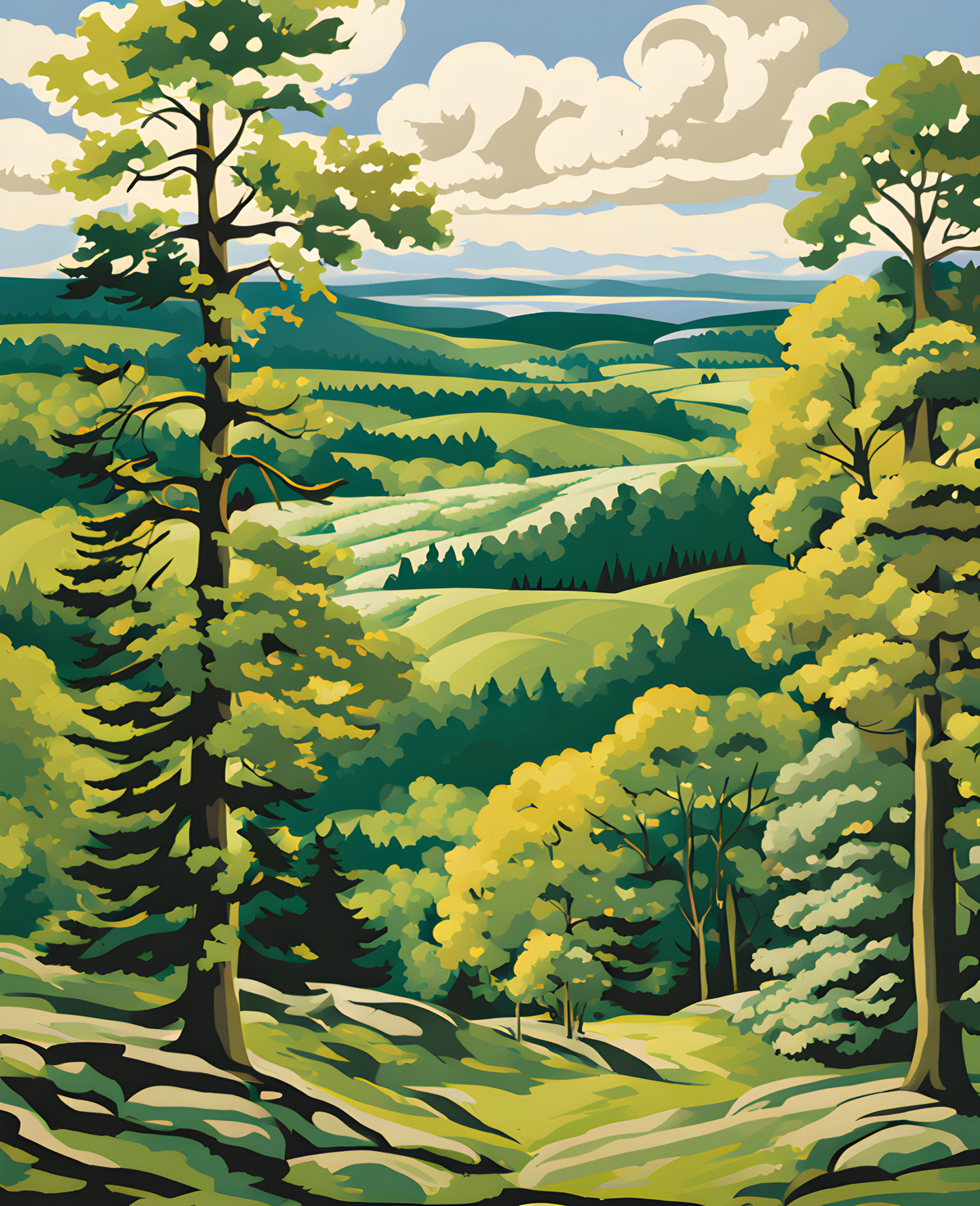 USA Great Places (165) - Kettle Moraine State Forest, Wisconsin - Van-Go Paint-By-Number Kit