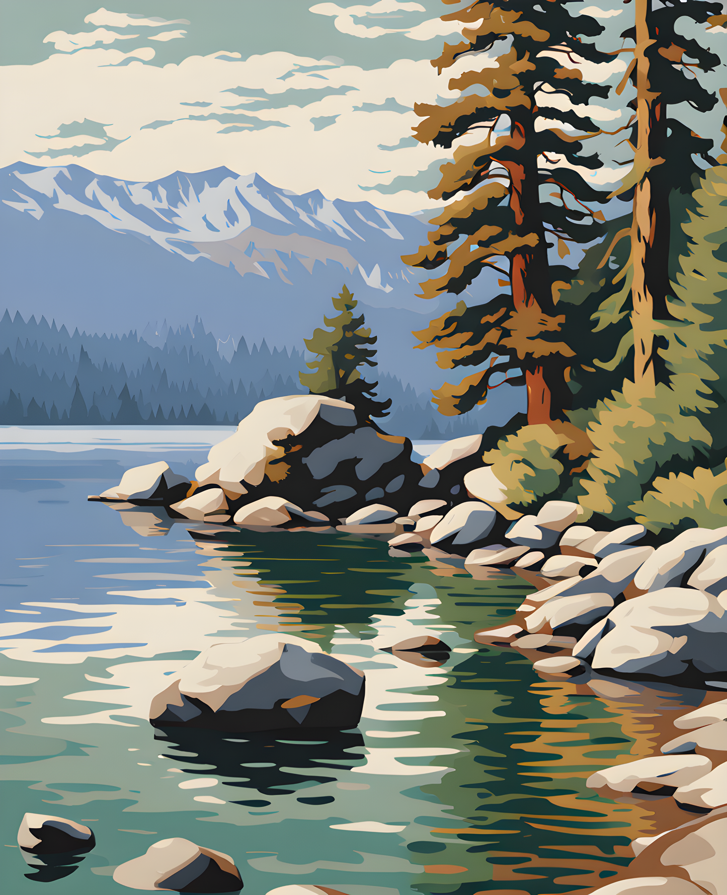 USA Great Places (150) - Lake Tahoe, CA/NV - Van-Go Paint-By-Number Kit