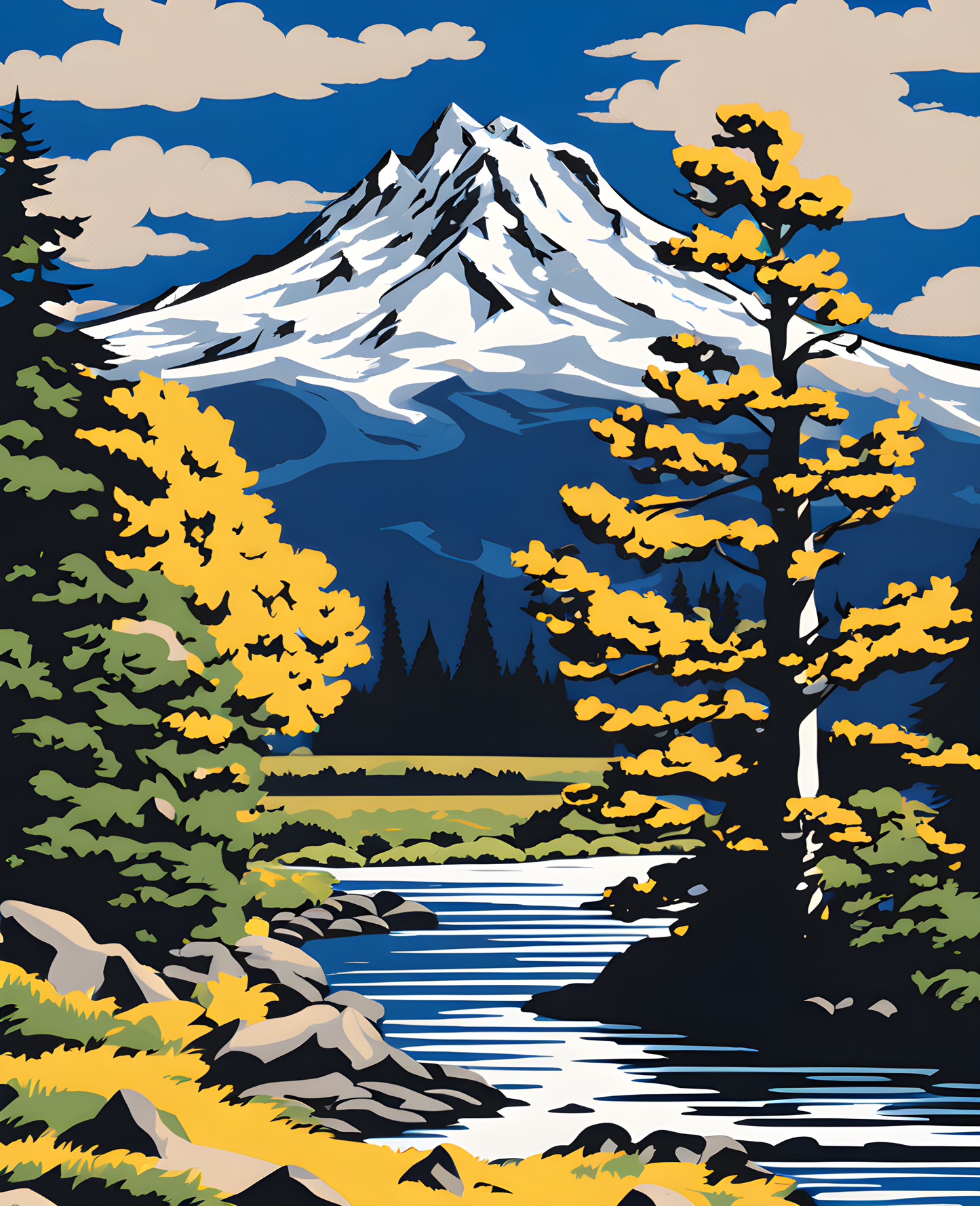 USA Great Places (174) - Mount Hood, Oregon - Van-Go Paint-By-Number Kit