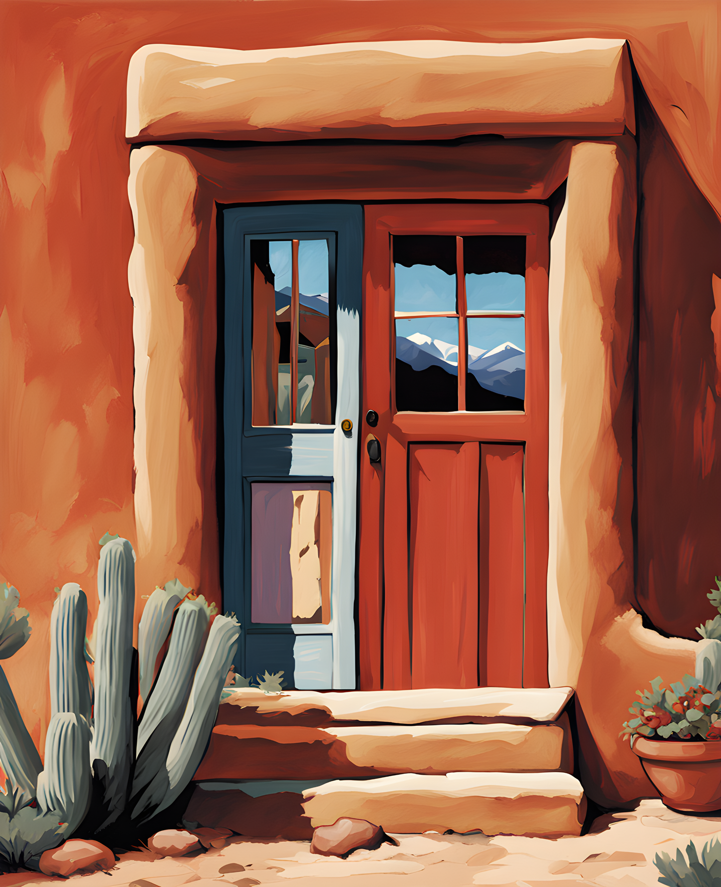 USA Great Places (10) - Old Town, Santa Fe, NM - Van-Go Paint-By-Number Kit