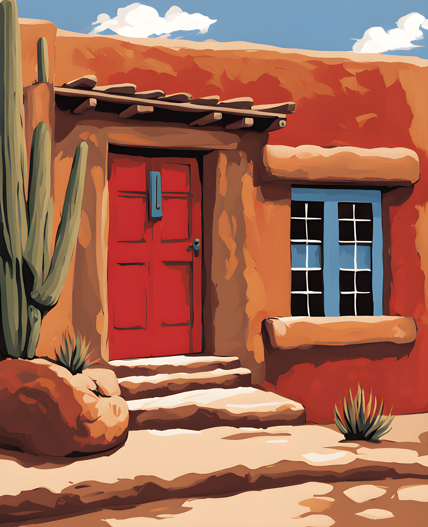 USA Great Places (9) - Old Town, Santa Fe, NM - Van-Go Paint-By-Number Kit