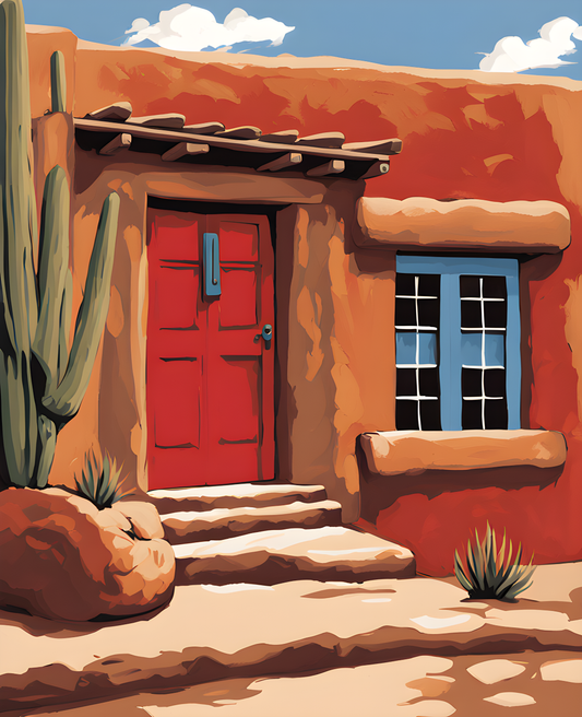 USA Great Places (9) - Old Town, Santa Fe, NM - Van-Go Paint-By-Number Kit