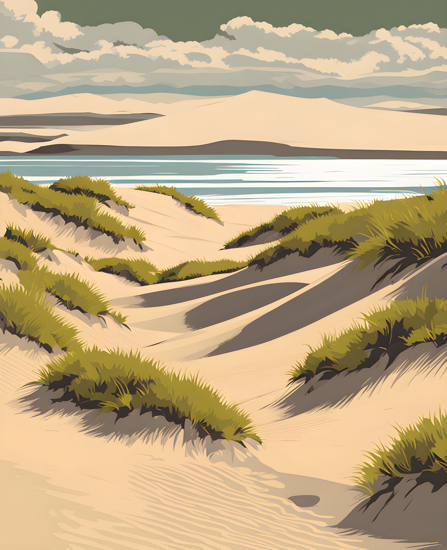 USA Great Places (161) - Oregon Dunes National Recreation Area - Van-Go Paint-By-Number Kit