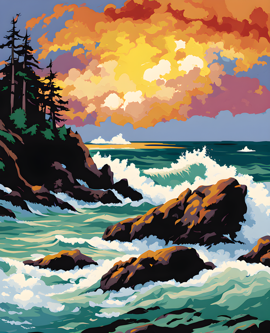 Canada Great Places (13) - Pacific Rim Ucluelet - Van-Go Paint-By-Number Kit