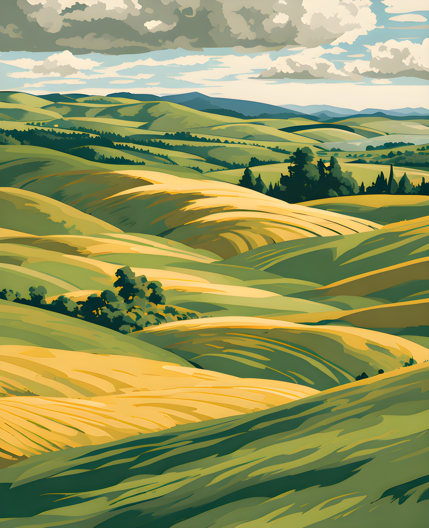 USA Great Places (224) - Palouse Region, Eastern Washington - Van-Go Paint-By-Number Kit