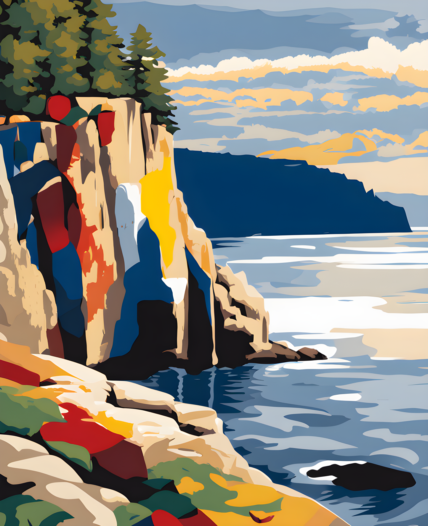 USA Great Places (179) - Pictured Rocks, Lake Superior, MI - Van-Go Paint-By-Number Kit